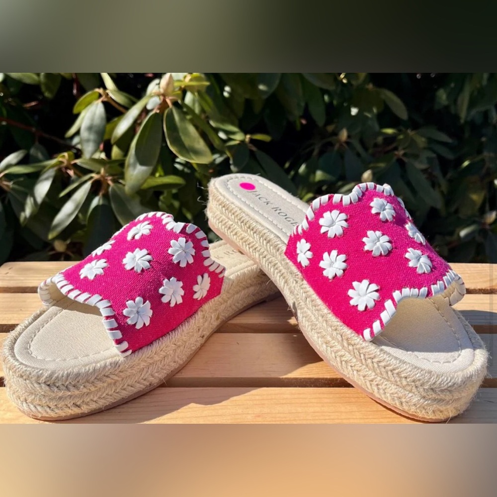 pink floral jack rogers